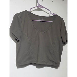 Women's Yogalicious Lux Gray/ Dark Green Crop Top M
